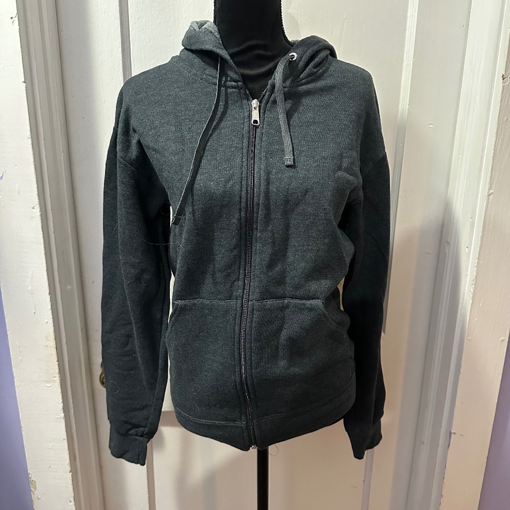 Athletic Works Heather Black Zip Up Hoodie in S